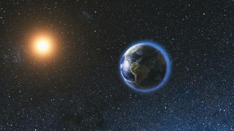 space-view-on-planet-earth-and-sun